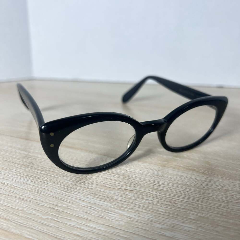 Vintage Bausch & Lomb 5 1/2 B&L 45-20 Eyeglasses Black Frames RARE!